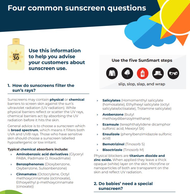 Factsheet for pharmacy